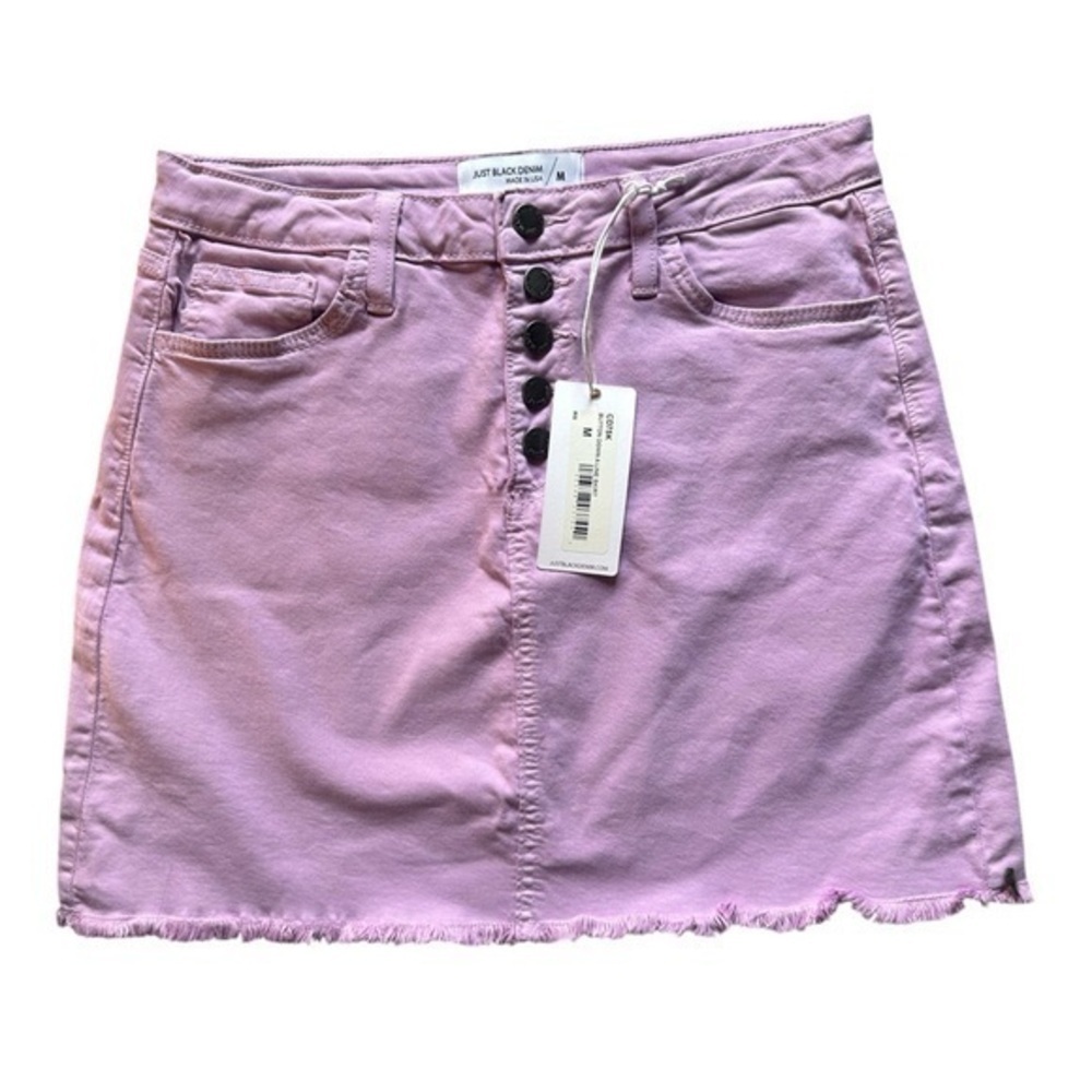 Just Black Denim A Line Mini Skirt Purple Medium